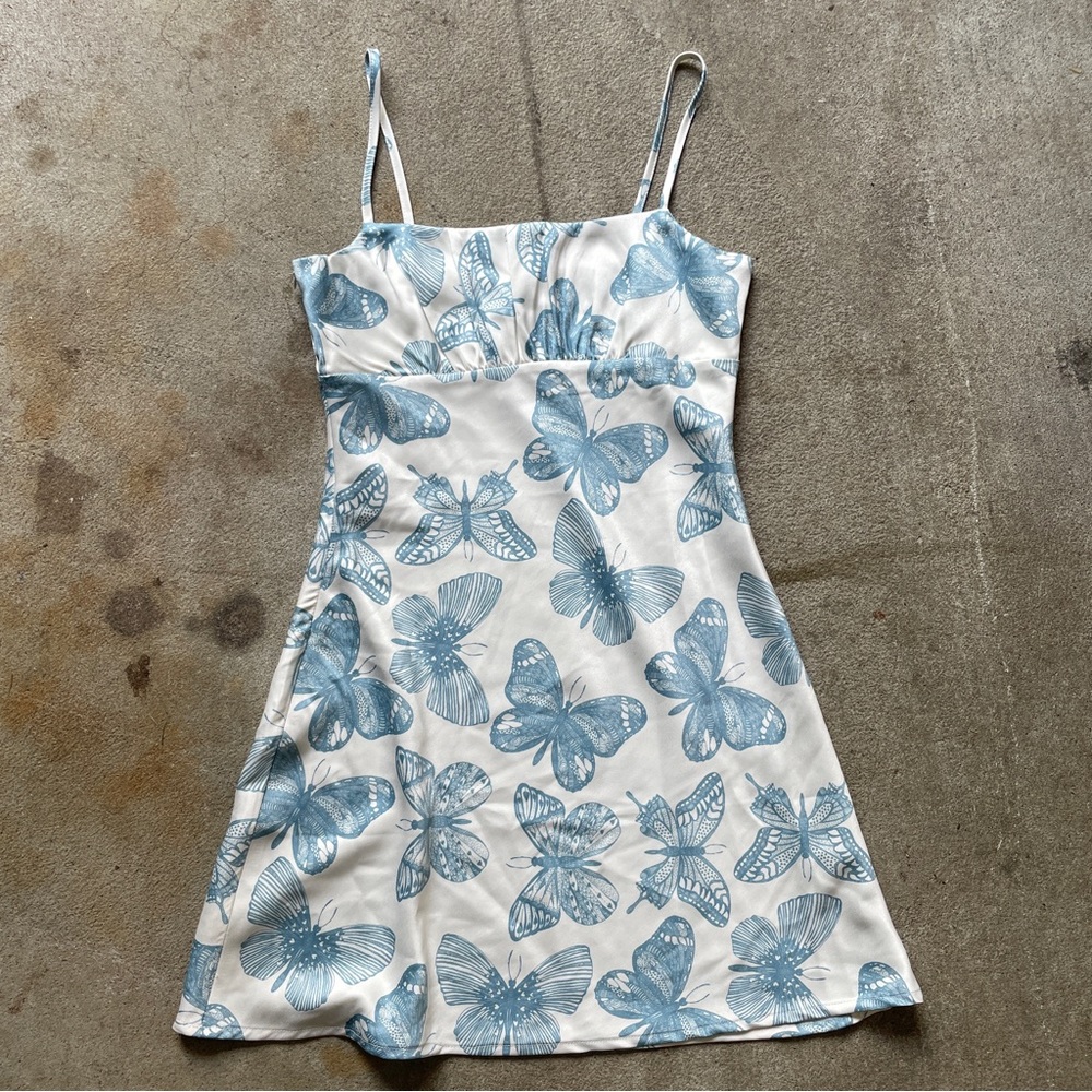 XS SHEKOU NWT Silky Trendy Butterfly Dress